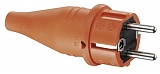 Вилка резиновая с мультизаземлением IP44, 16A, 2P+E, 250V, (оранжевый), ABL