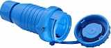 Розетка кабельная с крышкой и байонетным замком IP68, 16A, 2P+E, 250V, цвет синий, ABL