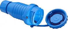 Розетка кабельная с крышкой и байонетным замком IP68, 16A, 2P+E, 250V, цвет синий, ABL
