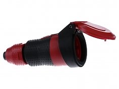 Розетка SCHUKOultra II с мультизаземлением, водо- и пылезащищенная IP54, 16A 250 B в соотв. с DIN 49440/441 для кабеля сечением до 3 x 2,5 мм² (красный/чёрный)